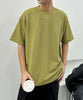 aimoha men ベーシックカラークルーネックTシャツ