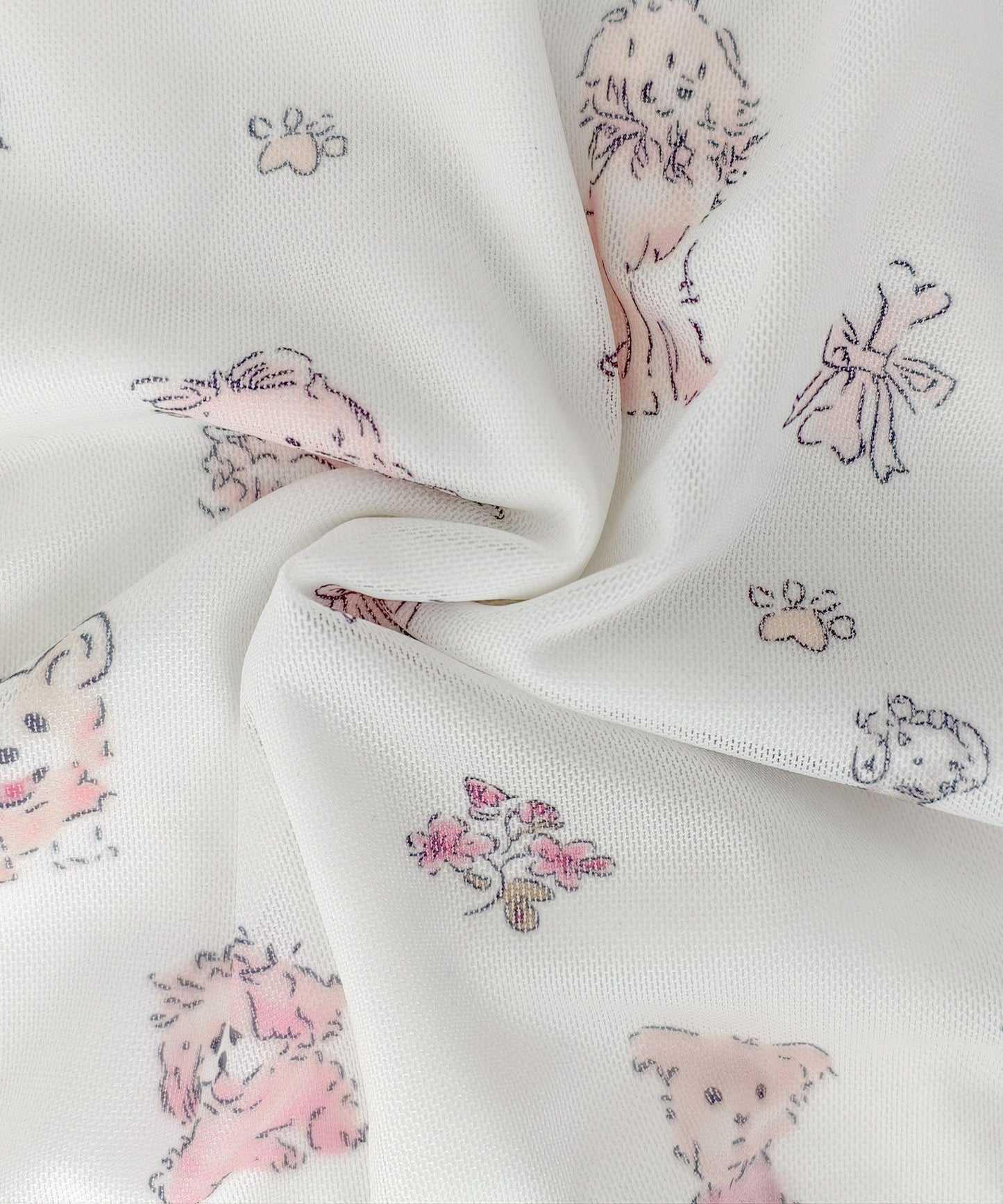 HOOK for girls　透かし編みレース切り替え半袖ニットTシャツ