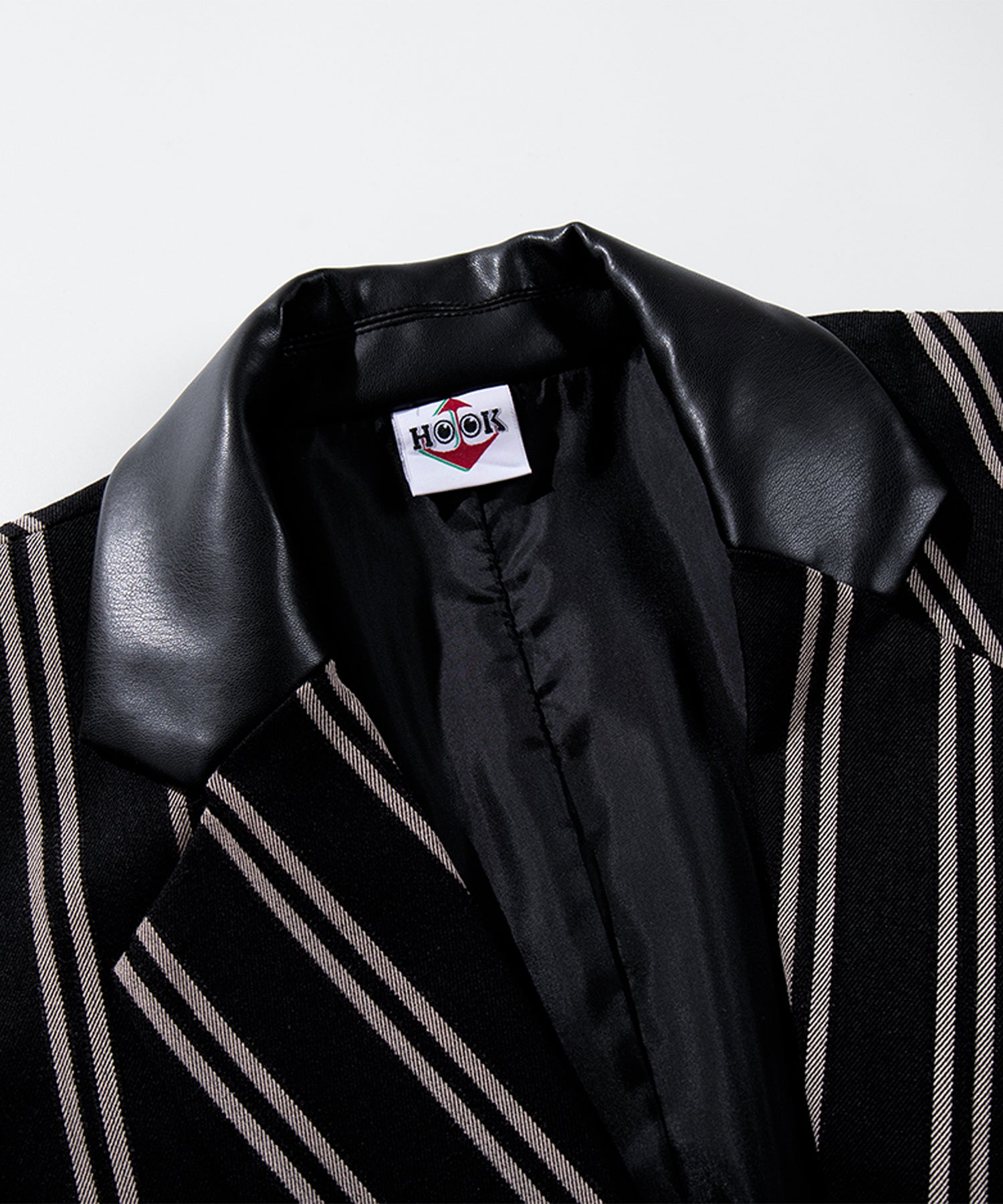 HOOK -original-　古着風PU異素材襟テーラードジャケット