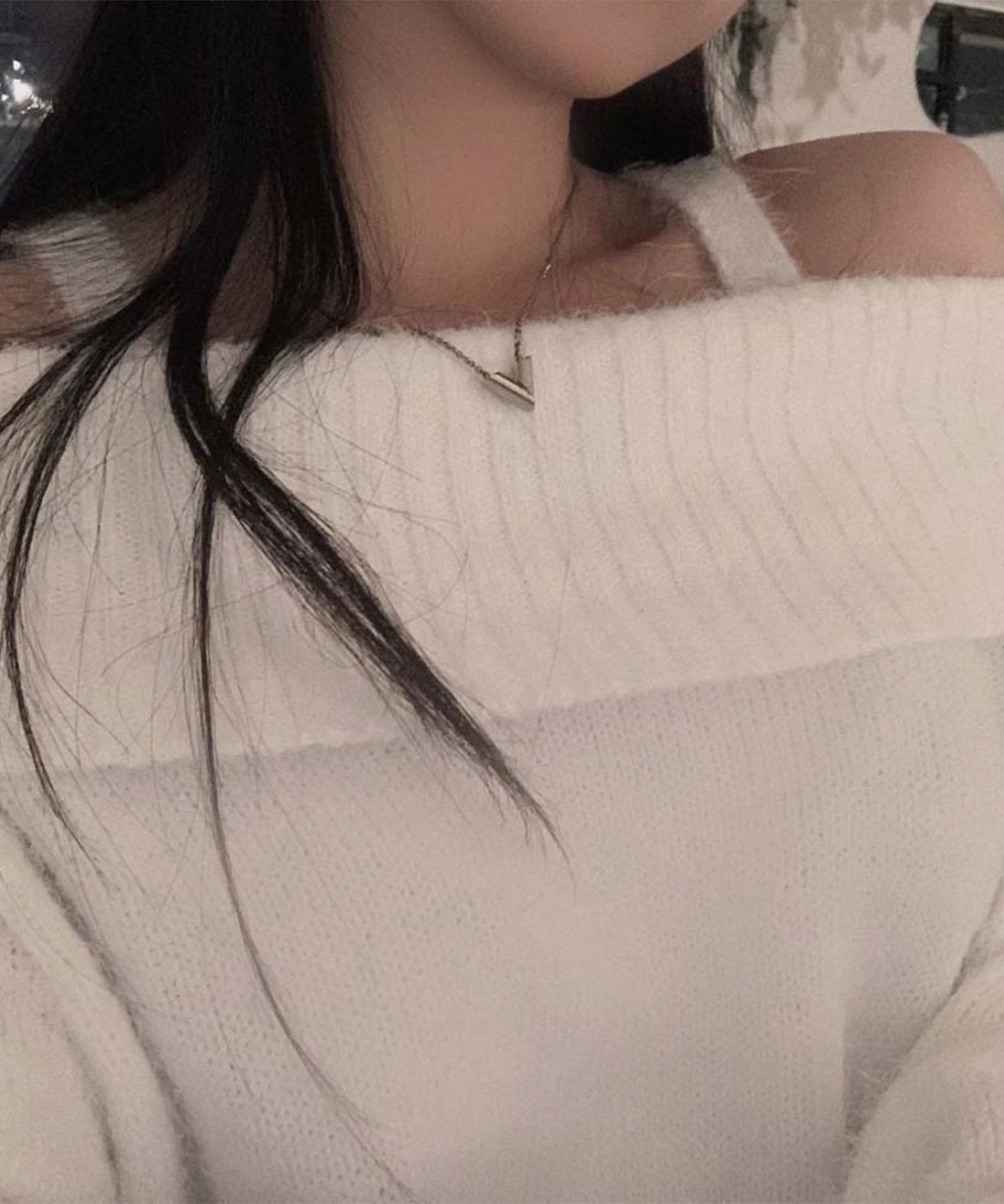 【Jasmine】オフショルダーニットプルオーバー