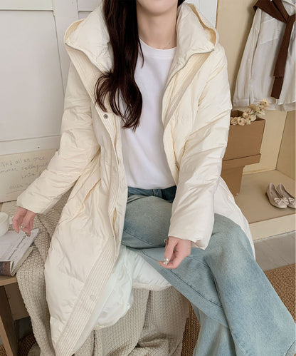 ウエストリボン付きロングダウンコート