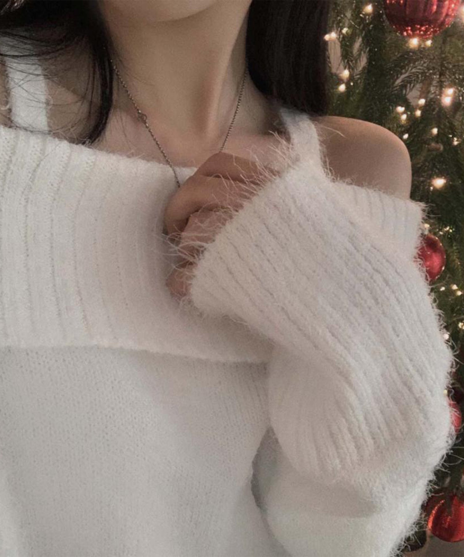 【Jasmine】オフショルダーニットプルオーバー