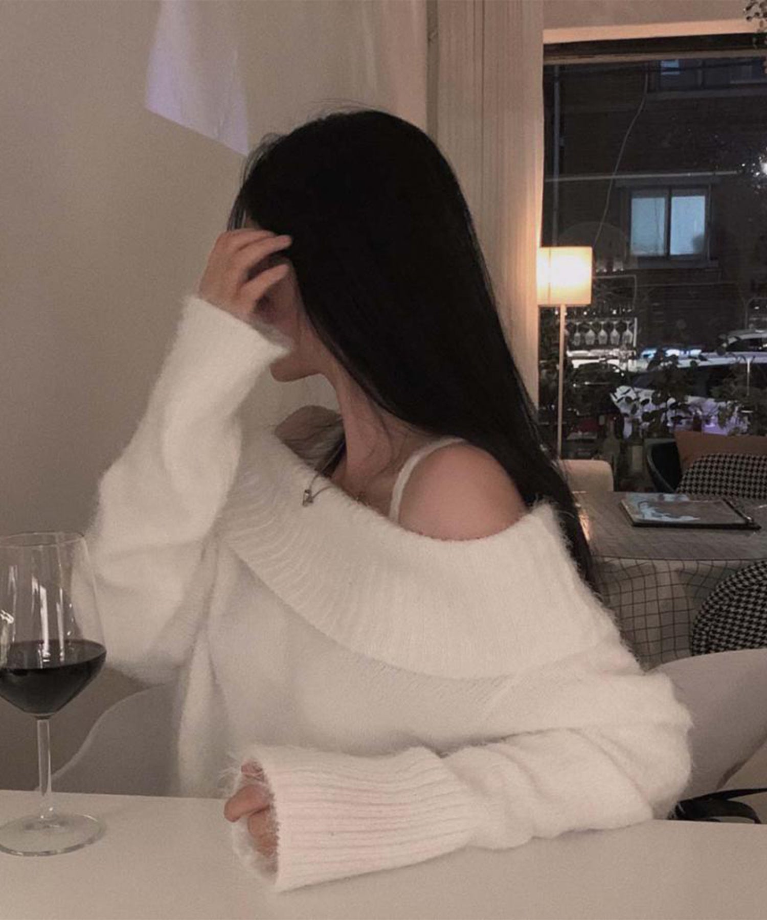 【Jasmine】オフショルダーニットプルオーバー