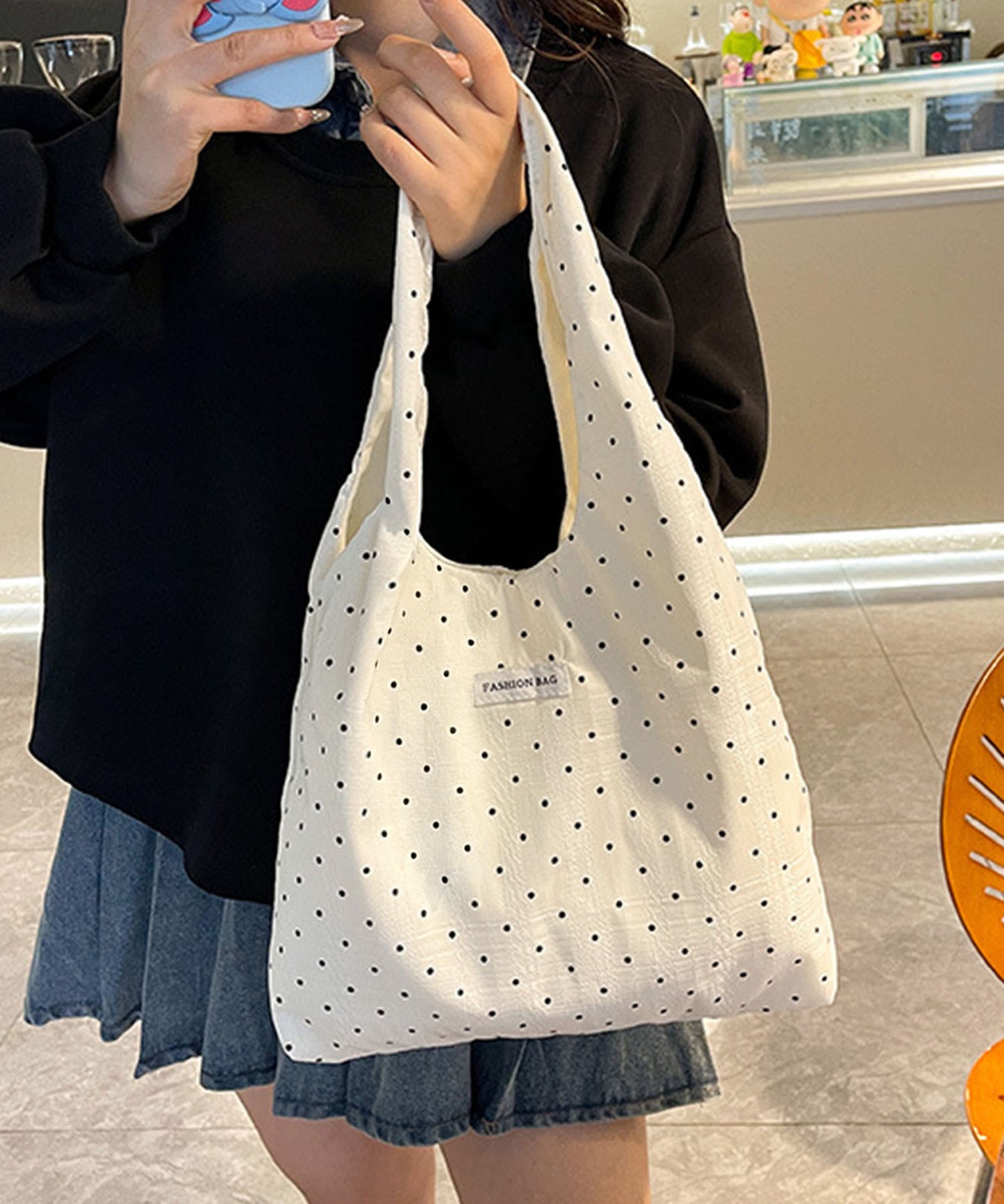 aimoha/ドットキャンバストートバッグ