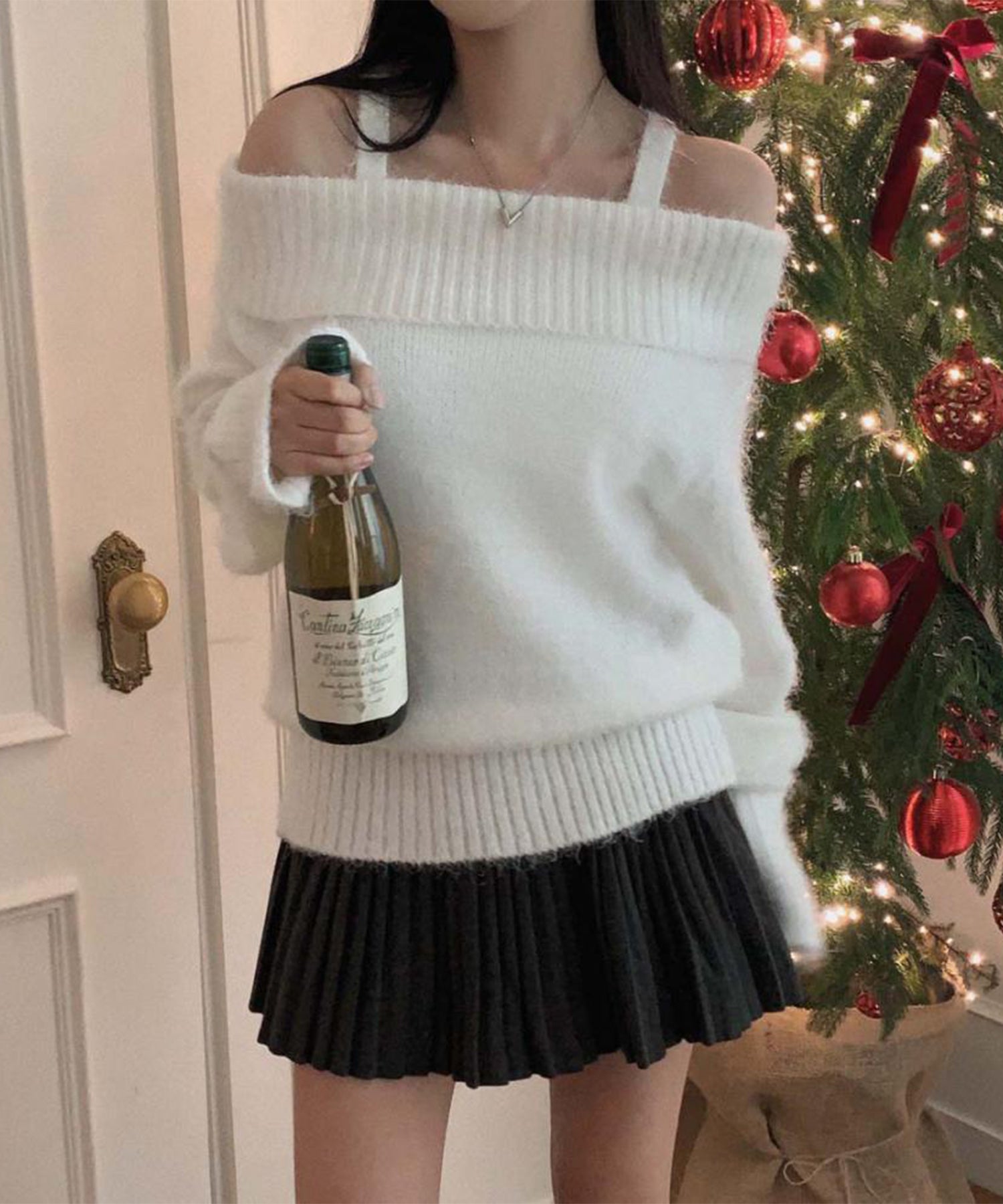 【Jasmine】オフショルダーニットプルオーバー