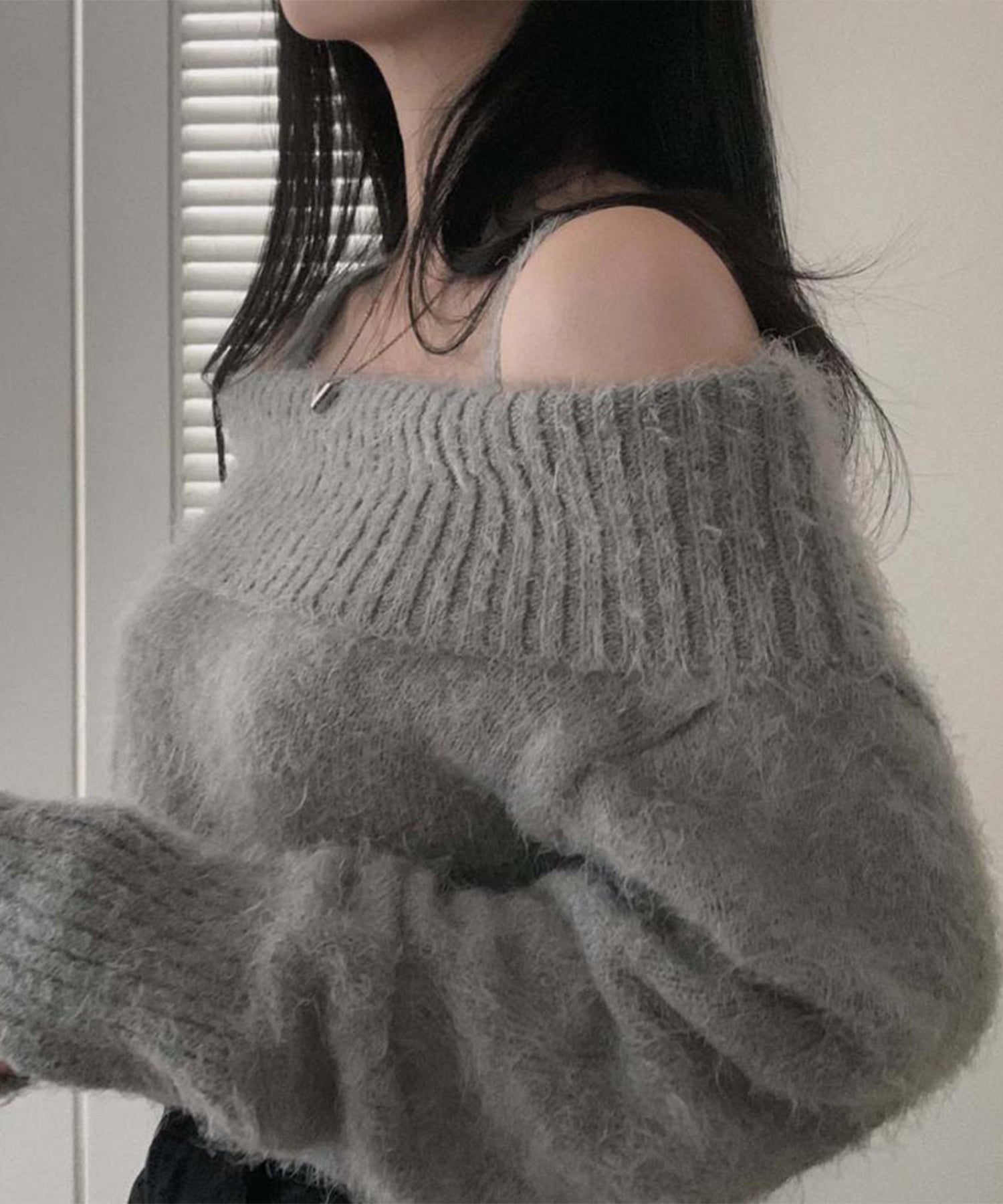 【Jasmine】オフショルダーニットプルオーバー