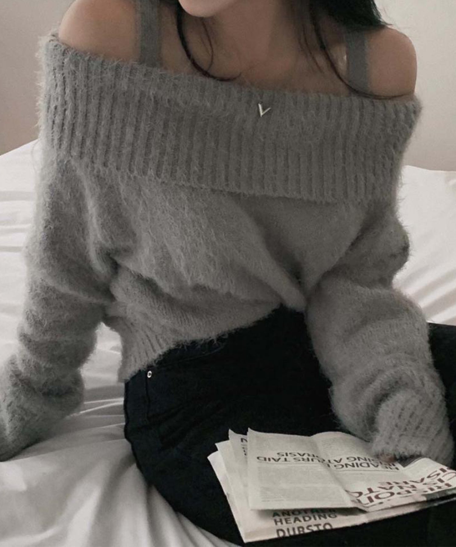 【Jasmine】オフショルダーニットプルオーバー