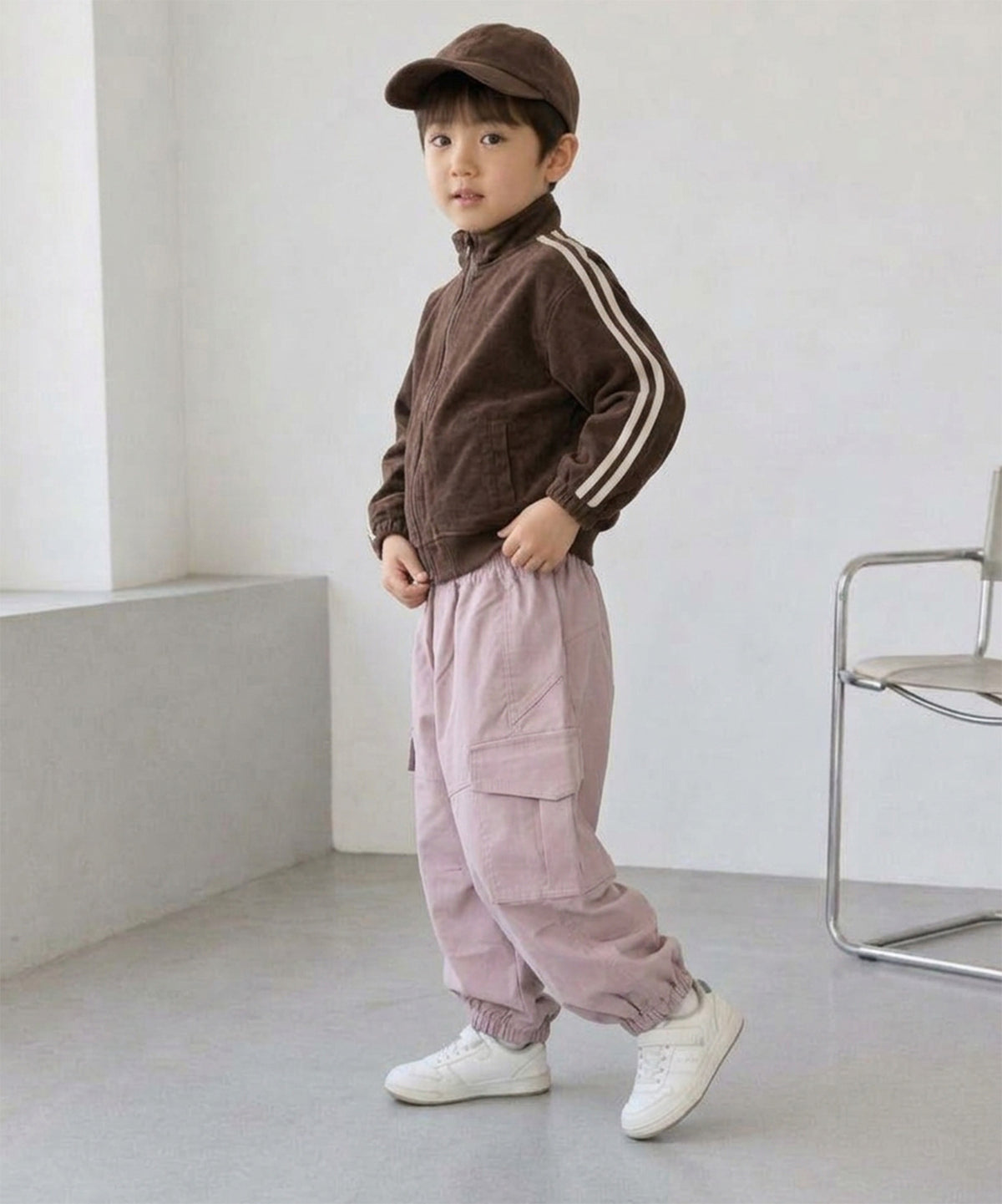 【aimoha KIDS】【90-130cm】ワイドカーゴジョガーパンツ