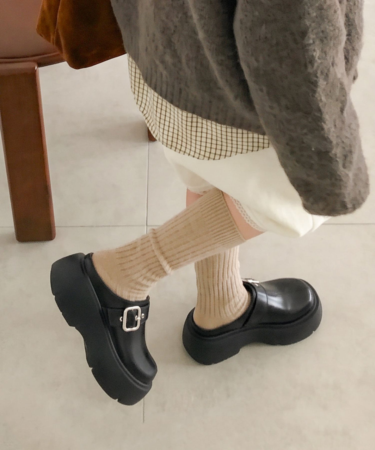aimoha/厚底バックルデザインサボ