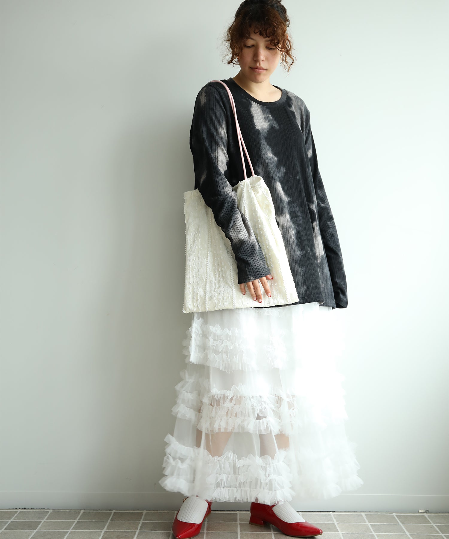 フリルティアードチュールスカート