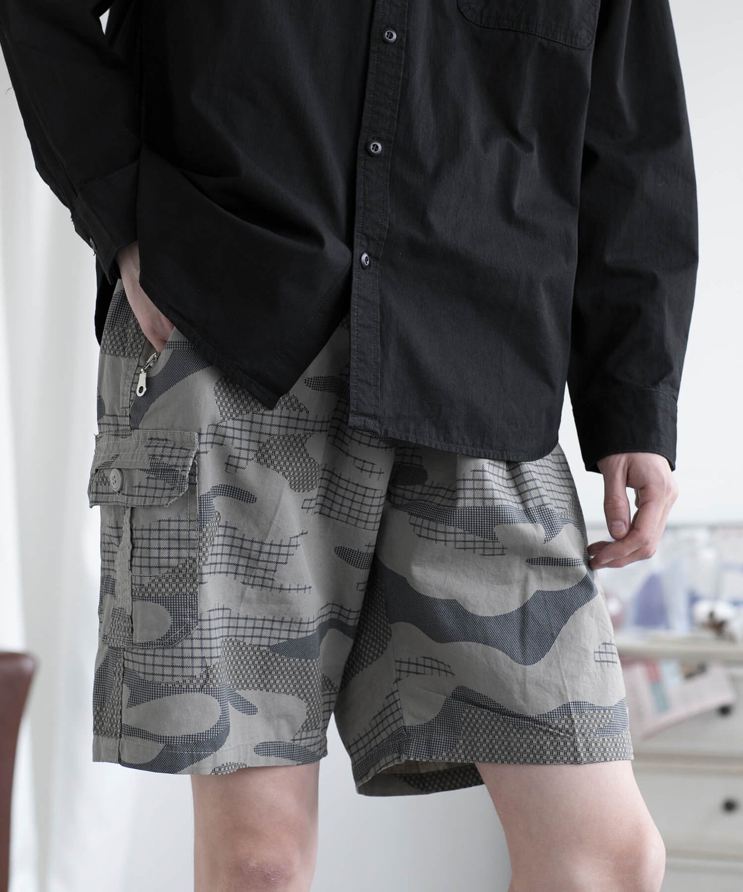 【aimoha MEN】MULTI POCKET CARGO SHORTS マルチポケットカーゴショーツ