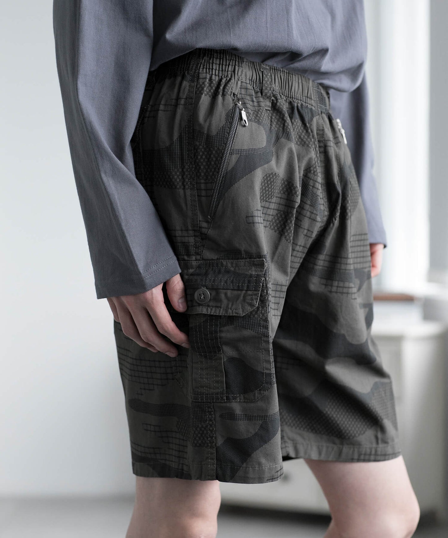 【aimoha MEN】MULTI POCKET CARGO SHORTS マルチポケットカーゴショーツ