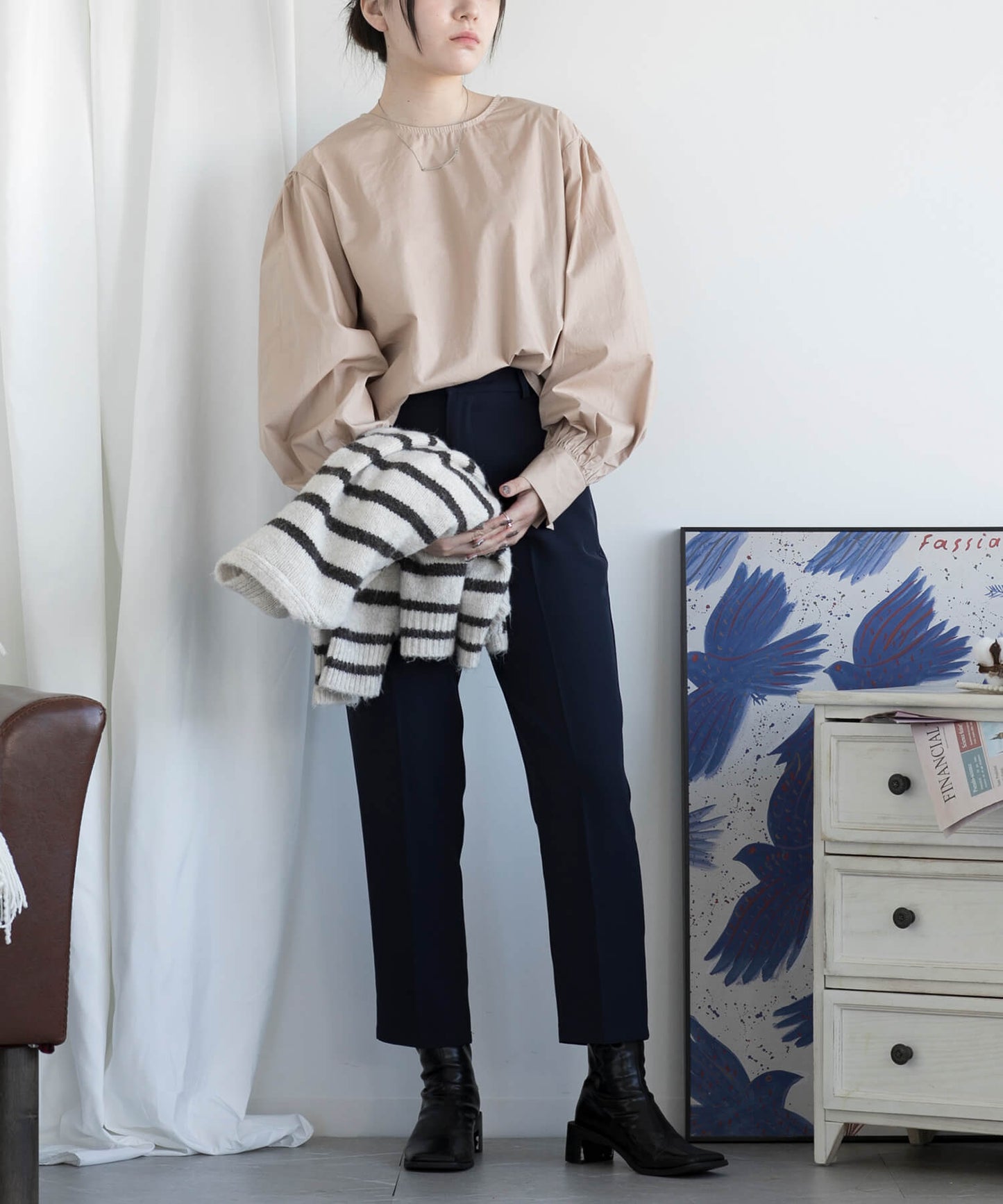 ハイウエストシガレットパンツ