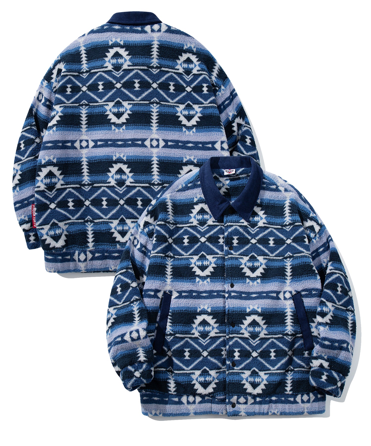HOOK -original-　民族風幾何学模様ボアジャケット