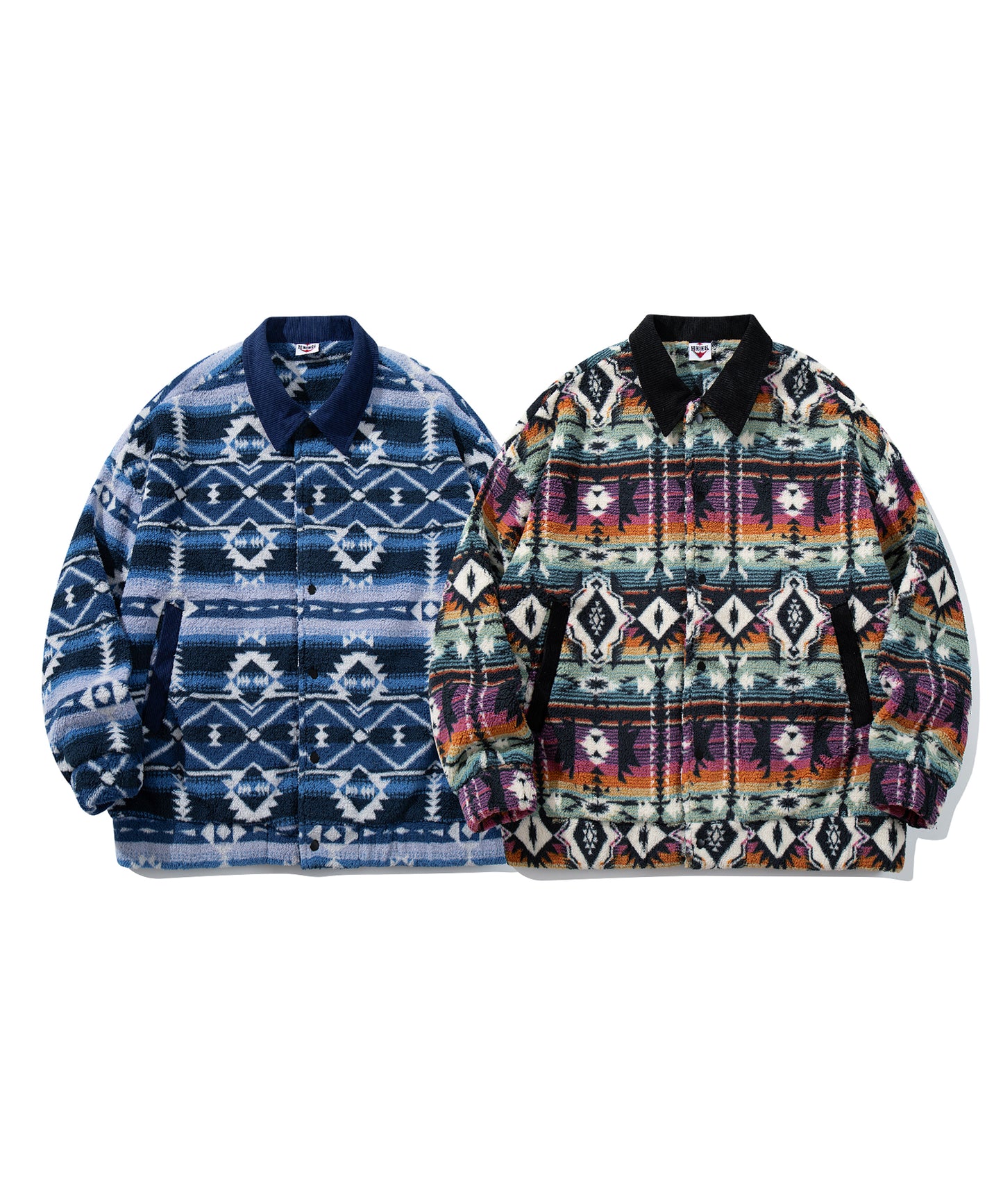HOOK -original-　民族風幾何学模様ボアジャケット