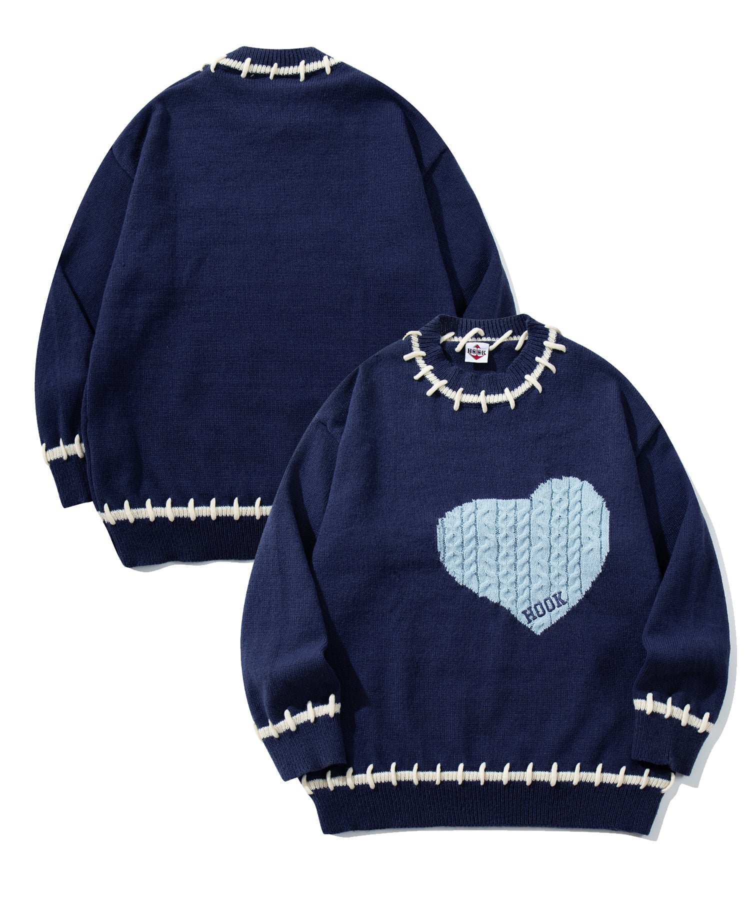 HOOK -original-　ハートジャカードニットプルオーバー