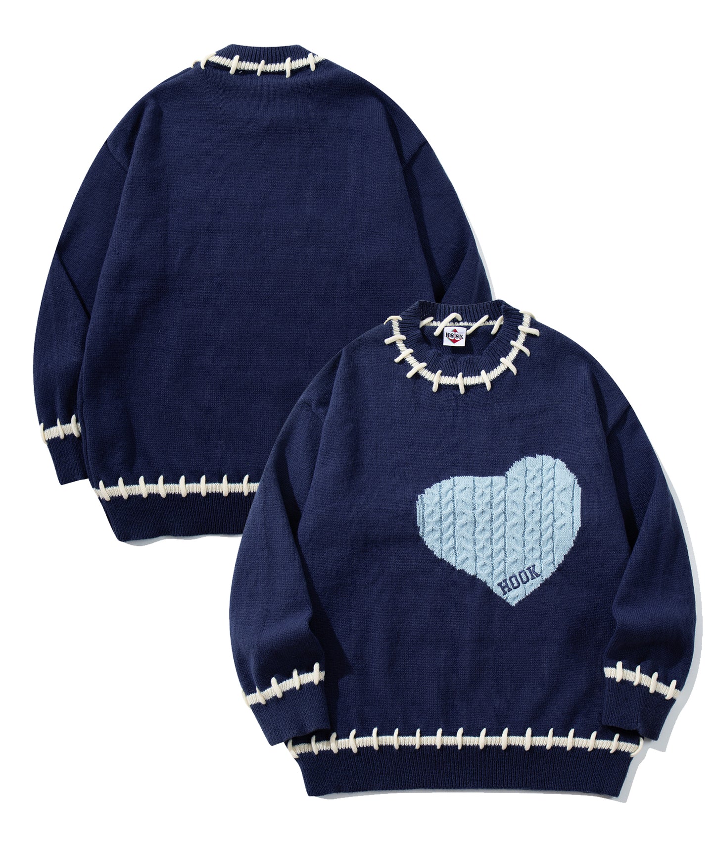 HOOK -original-　ハートジャカードニットプルオーバー