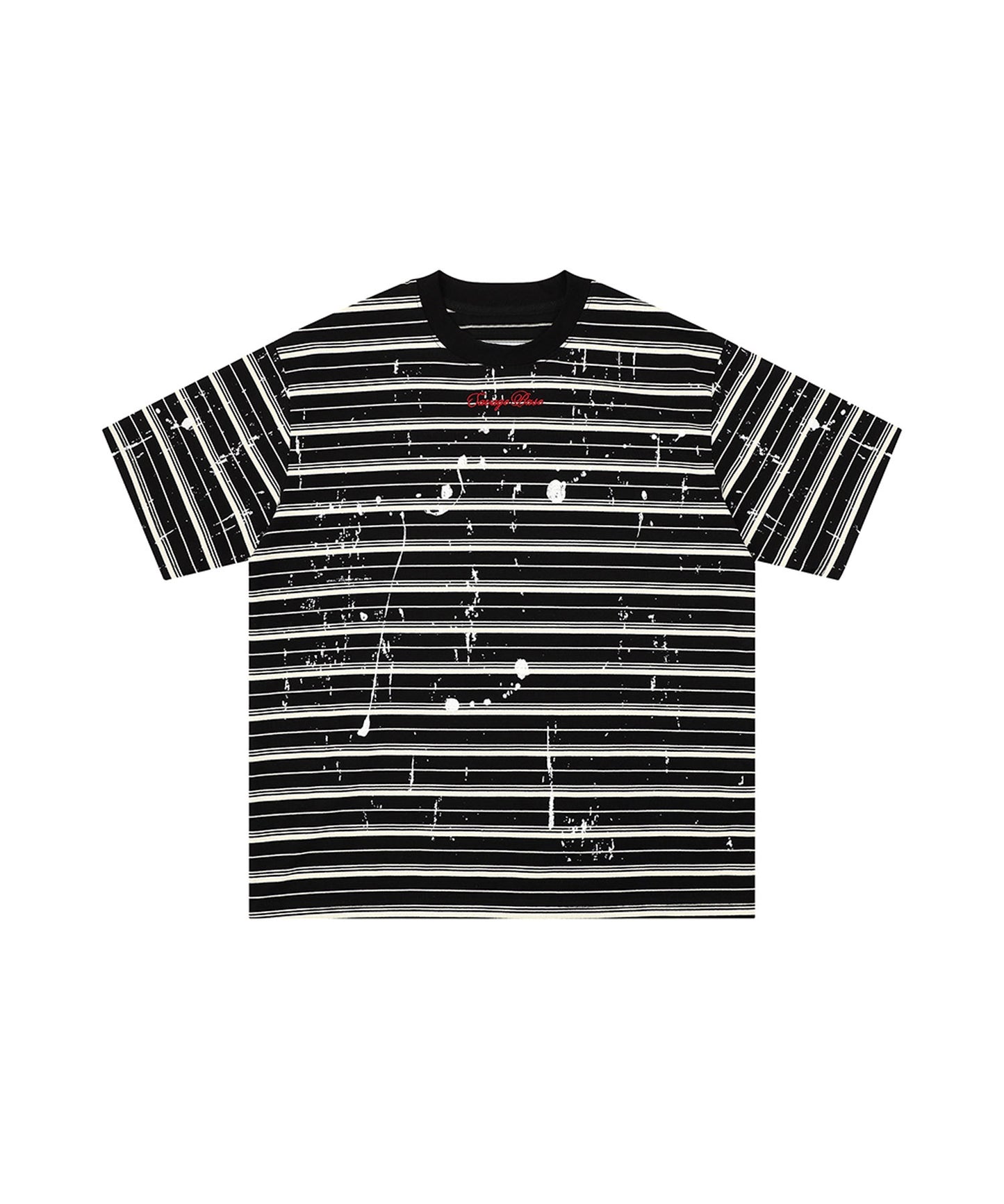 HOOK ペイントスプラッシュ × ボーダー 半袖 Tシャツ (SS)