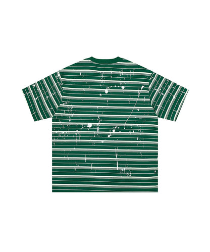 HOOK ペイントスプラッシュ × ボーダー 半袖 Tシャツ (SS)