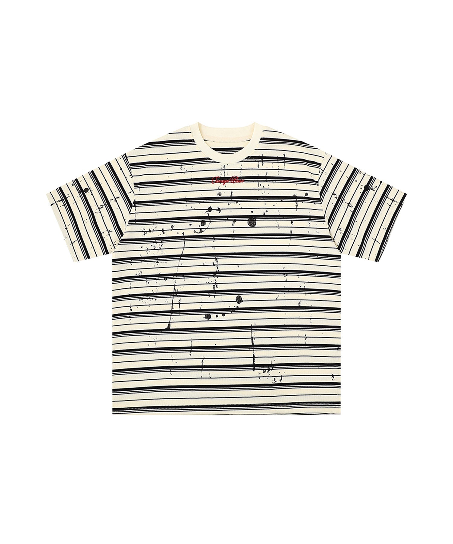 HOOK ペイントスプラッシュ × ボーダー 半袖 Tシャツ (SS)