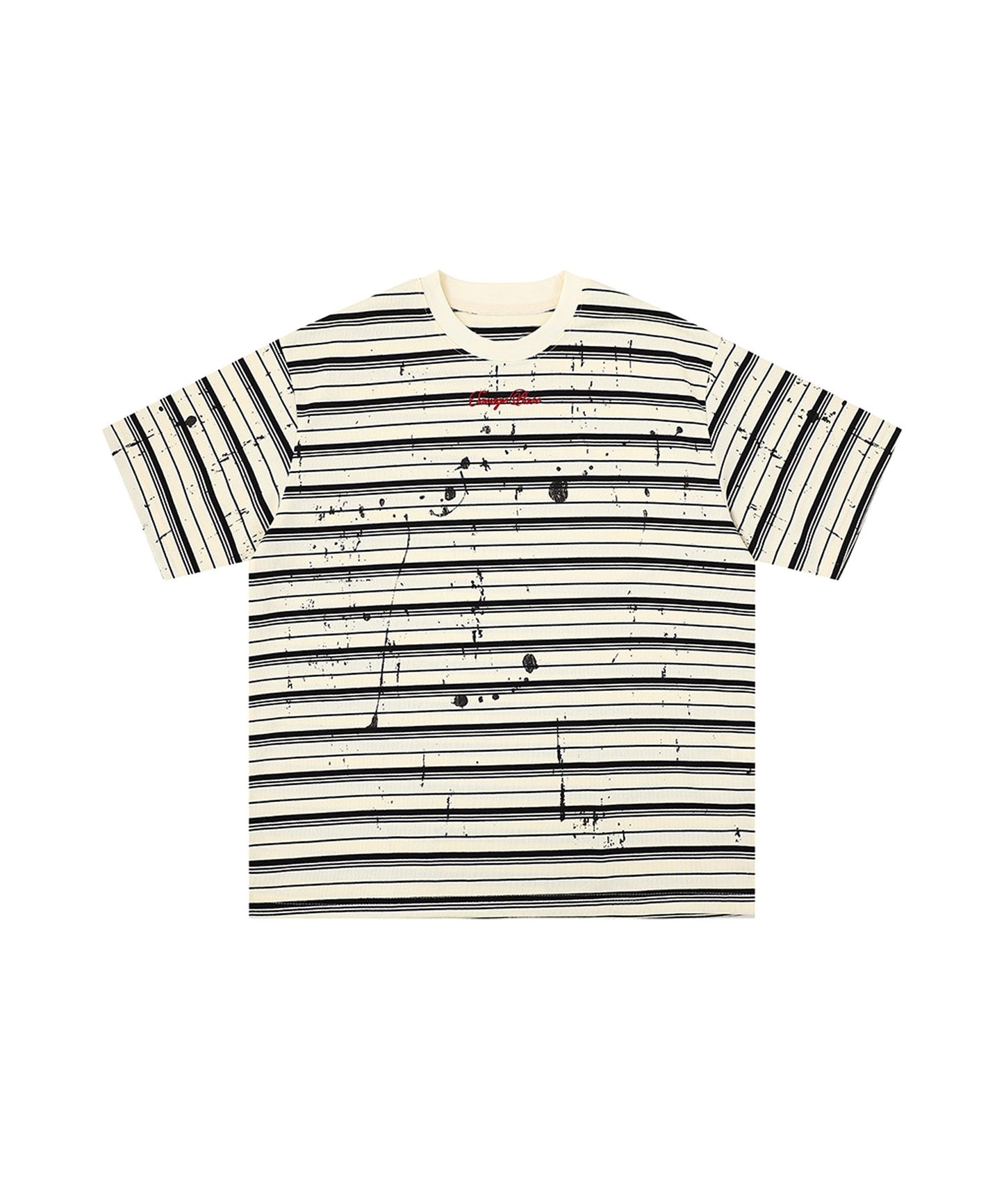 HOOK ペイントスプラッシュ × ボーダー 半袖 Tシャツ (SS)