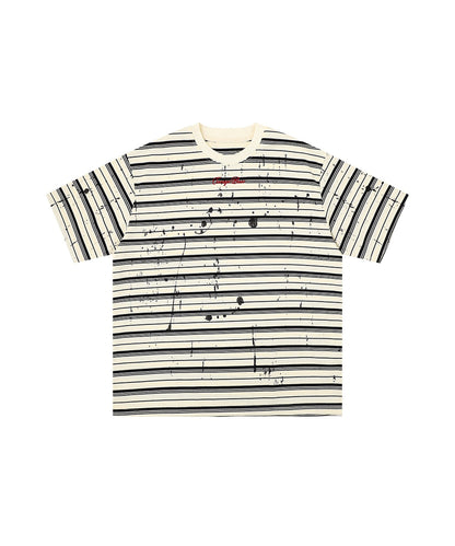 HOOK ペイントスプラッシュ × ボーダー 半袖 Tシャツ (SS)