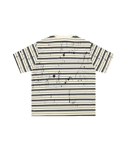 HOOK ペイントスプラッシュ × ボーダー 半袖 Tシャツ (SS)