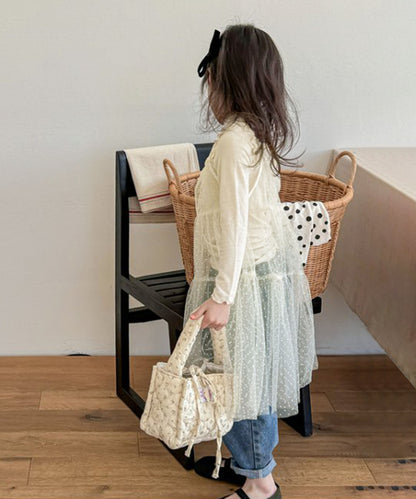 【aimoha-KIDS-】キッズ シアーチュールドットキャミワンピ×カットソーセット (SS)