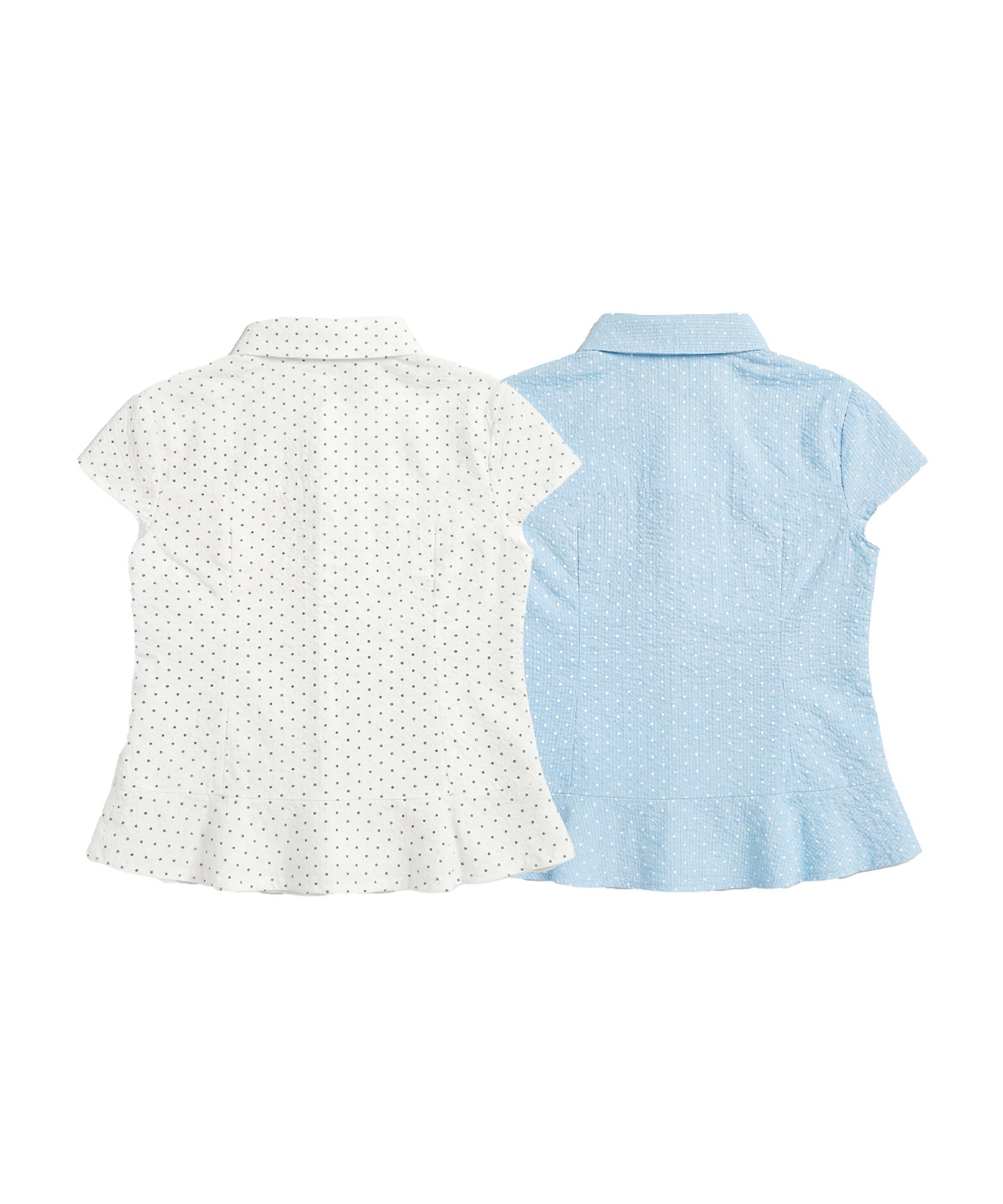 HOOK for girls　ドット柄 アシンメトリーサイドリボン 半袖シャツ (SS)