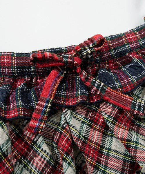 HOOK for girls  -original-　チェック柄切り替え被せ段々キャミソール　セットアップ可能