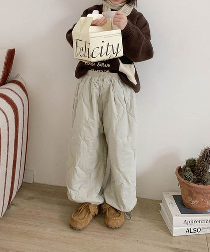 【aimoha-KIDS-】キルティングテーパードパンツ