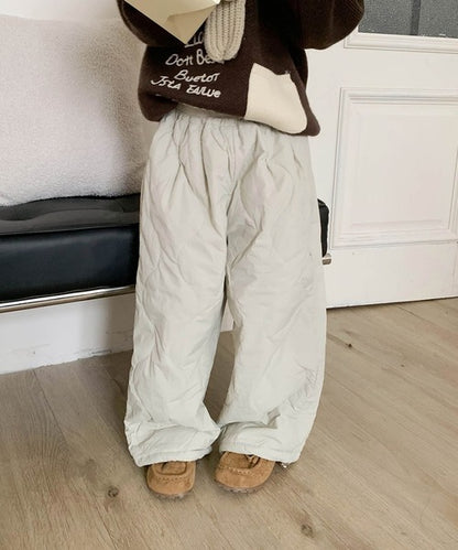 【aimoha-KIDS-】キルティングテーパードパンツ