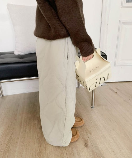 【aimoha-KIDS-】キルティングテーパードパンツ