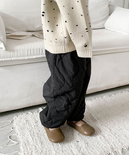 【aimoha-KIDS-】キルティングテーパードパンツ