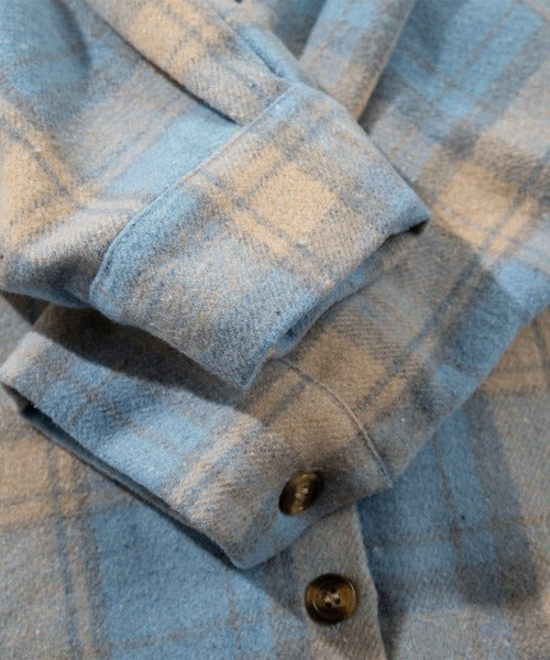 HOOK for girls　英字プリント厚手チェックシャツジャケット