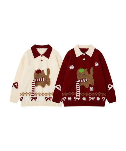 HOOK -select- アニマルジャカードニットプルオーバー