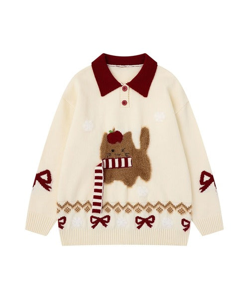 HOOK -select- アニマルジャカードニットプルオーバー