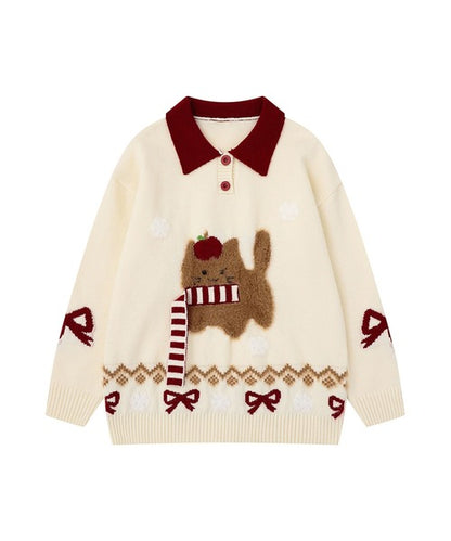 HOOK -select- アニマルジャカードニットプルオーバー