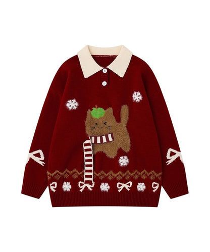 HOOK -select- アニマルジャカードニットプルオーバー