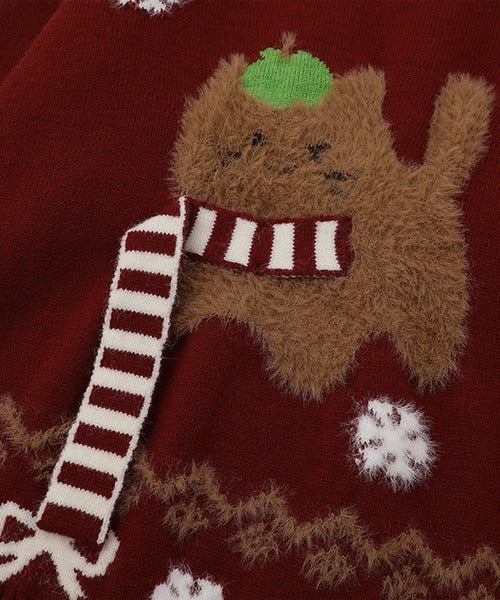 HOOK -select- アニマルジャカードニットプルオーバー