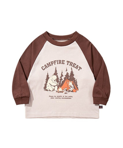 S'more/Campfire Treat Raglan L/S Tee キャンプファイヤートリートラグランロングスリーブTシャツ(KIDS)