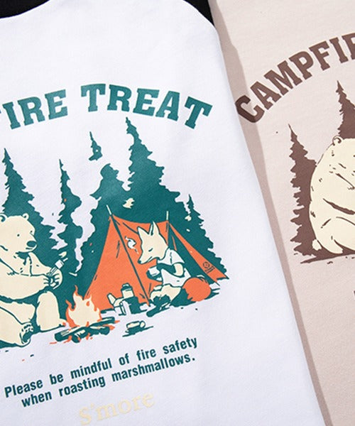 S'more/Campfire Treat Raglan L/S Tee キャンプファイヤートリートラグランロングスリーブTシャツ(KIDS)