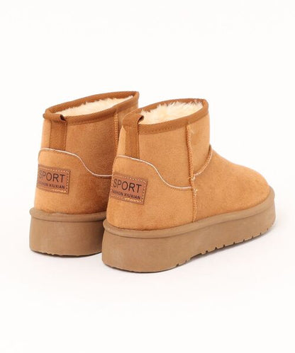 ショート厚底ムートンブーツ