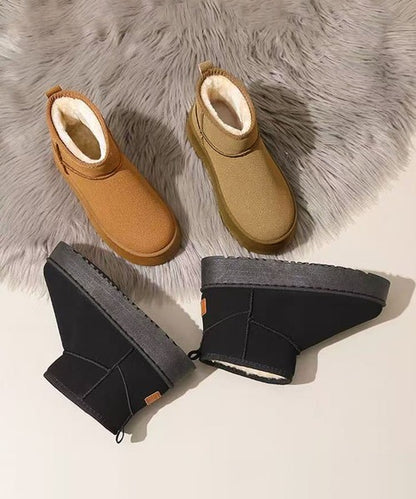 ショート厚底ムートンブーツ