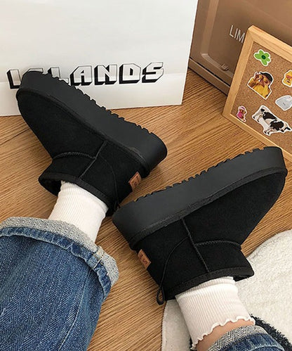 ショート厚底ムートンブーツ