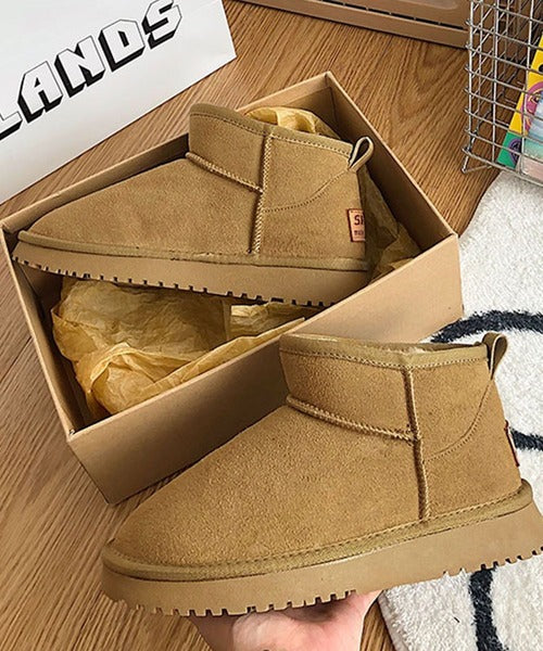 ショート厚底ムートンブーツ