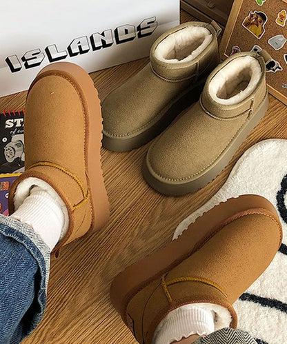 ショート厚底ムートンブーツ