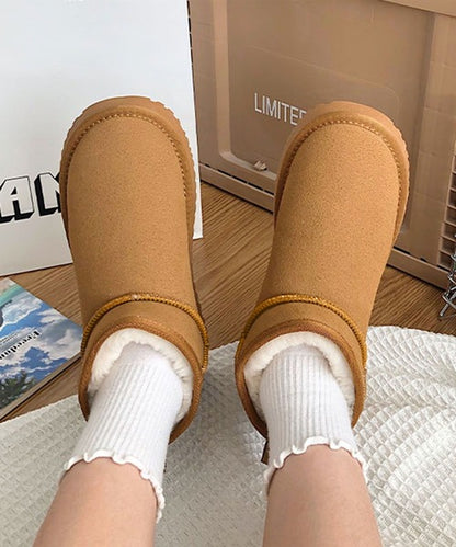 ショート厚底ムートンブーツ