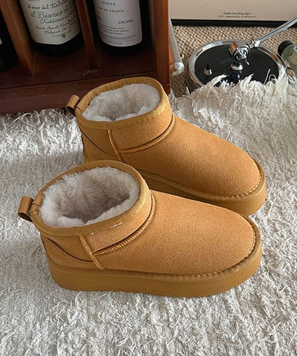 ショート厚底ムートンブーツ