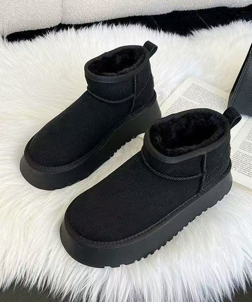 ショート厚底ムートンブーツ